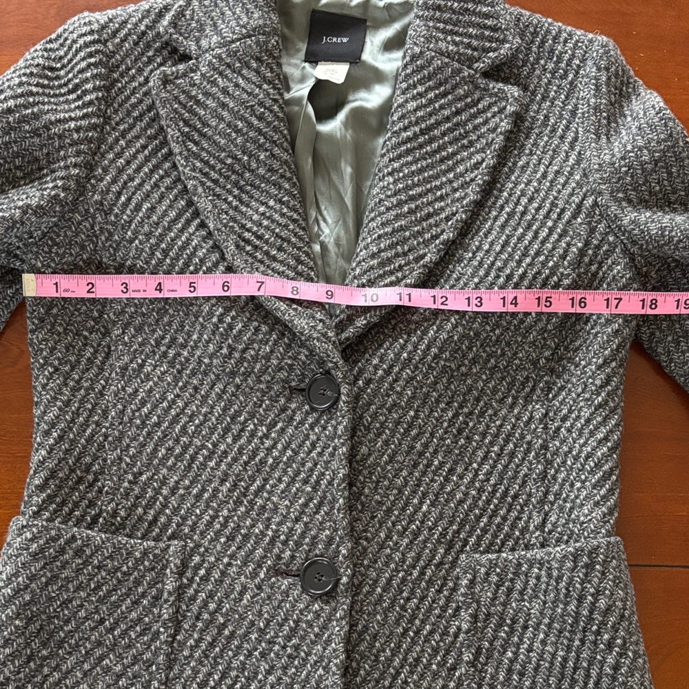 J. Crew Charcoal Textured‎ Pea Coat. EUC - Picture 9 of 10
